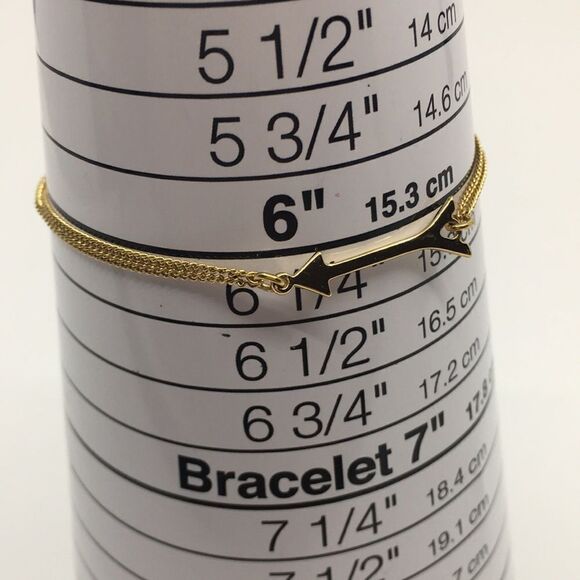 Stella & Dot Arrow Wishing Corded Gold Tone Adjustable Bracelet - Picture 13 of 16